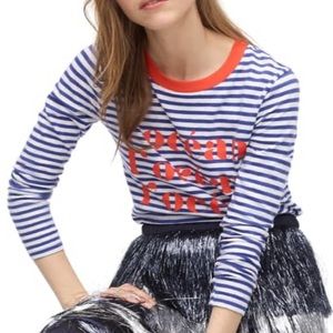 J.CREW L'ocean Stripe Long Sleeve In Blue White